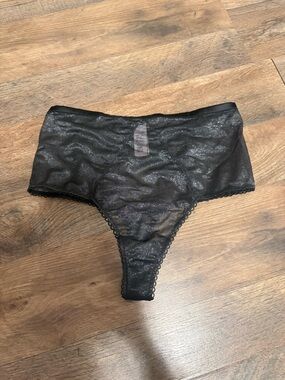 Victoria's Secret Sheer Black Lace-Trim Panty